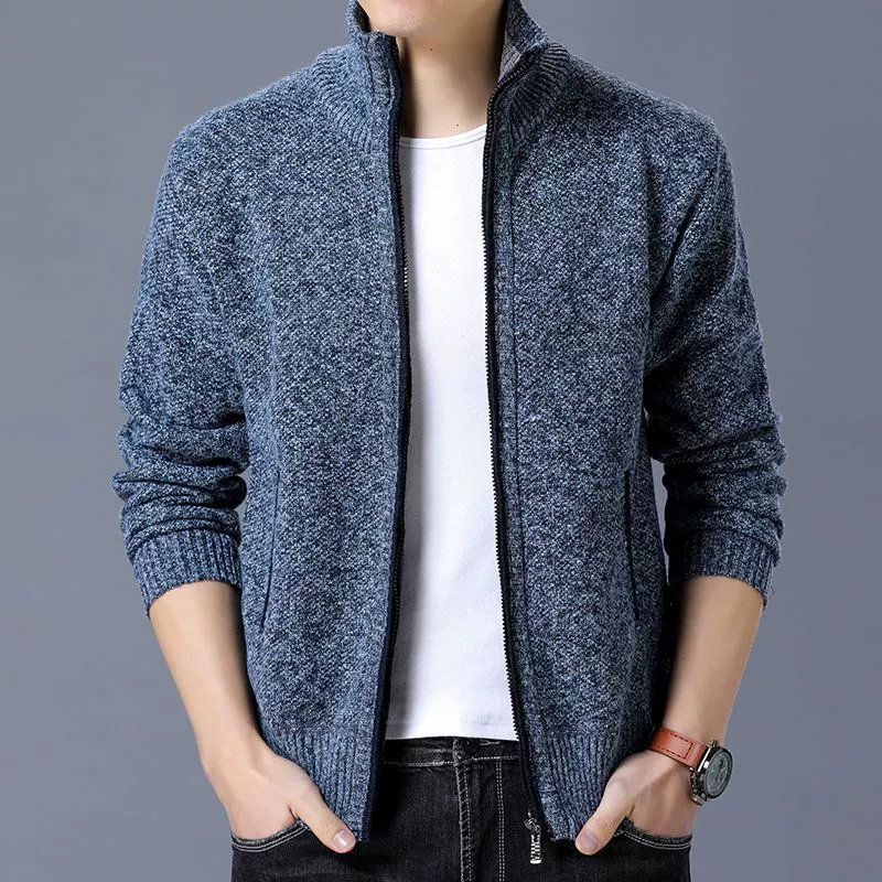 Fleece куртка , свитер, демисезонный кардиган, теплая длинная рукав, увеличенная толщина, Slim fit