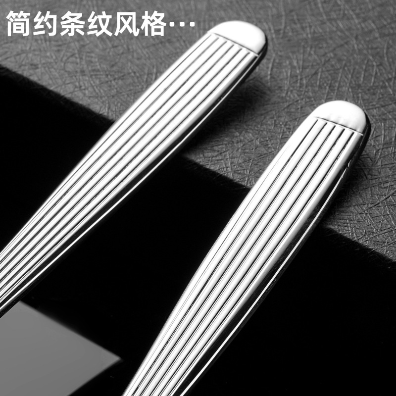 クロスボーダー新品304ストライプステンレスローマ柱食器鏡面ナイフフォーク洋食ステーキスプーンフォークセット|undefined