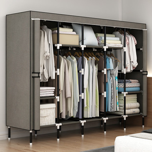Simple Wardrobe Home Bedroom Assembly Non-woven Wardrobe Rental Room Steel Pipe Bold Fabric Cloth Wardrobe Economical