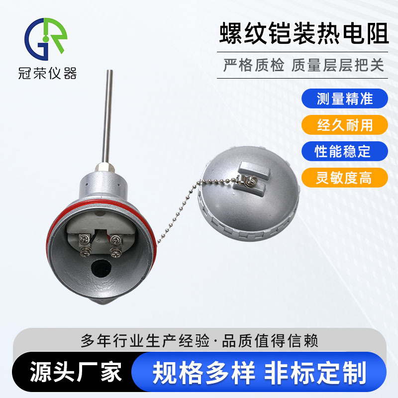 装配式固定螺纹铠装热电阻不锈钢K型热电偶温度探头传感器厂家