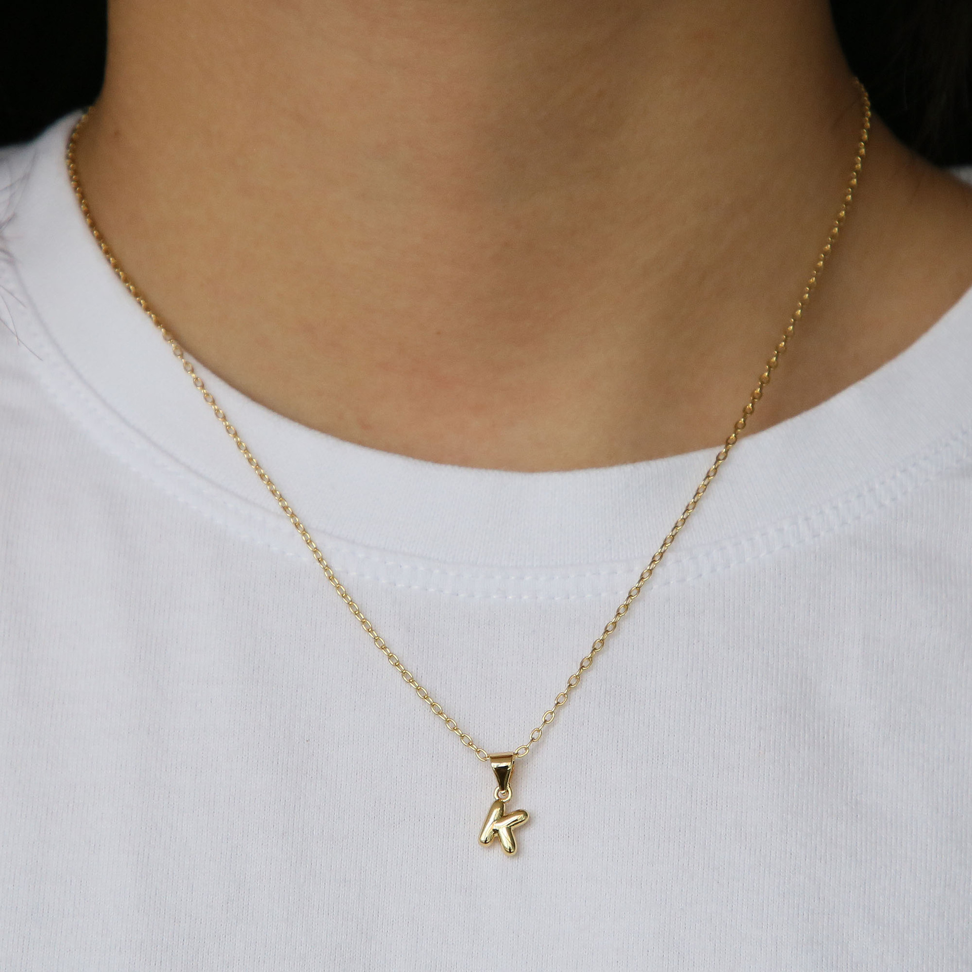 Brass Chain Material 1 Piece Quantity Holiday, Daily Occasion Casual Simple Style Letter Brass Pendant Necklace 1 Piece