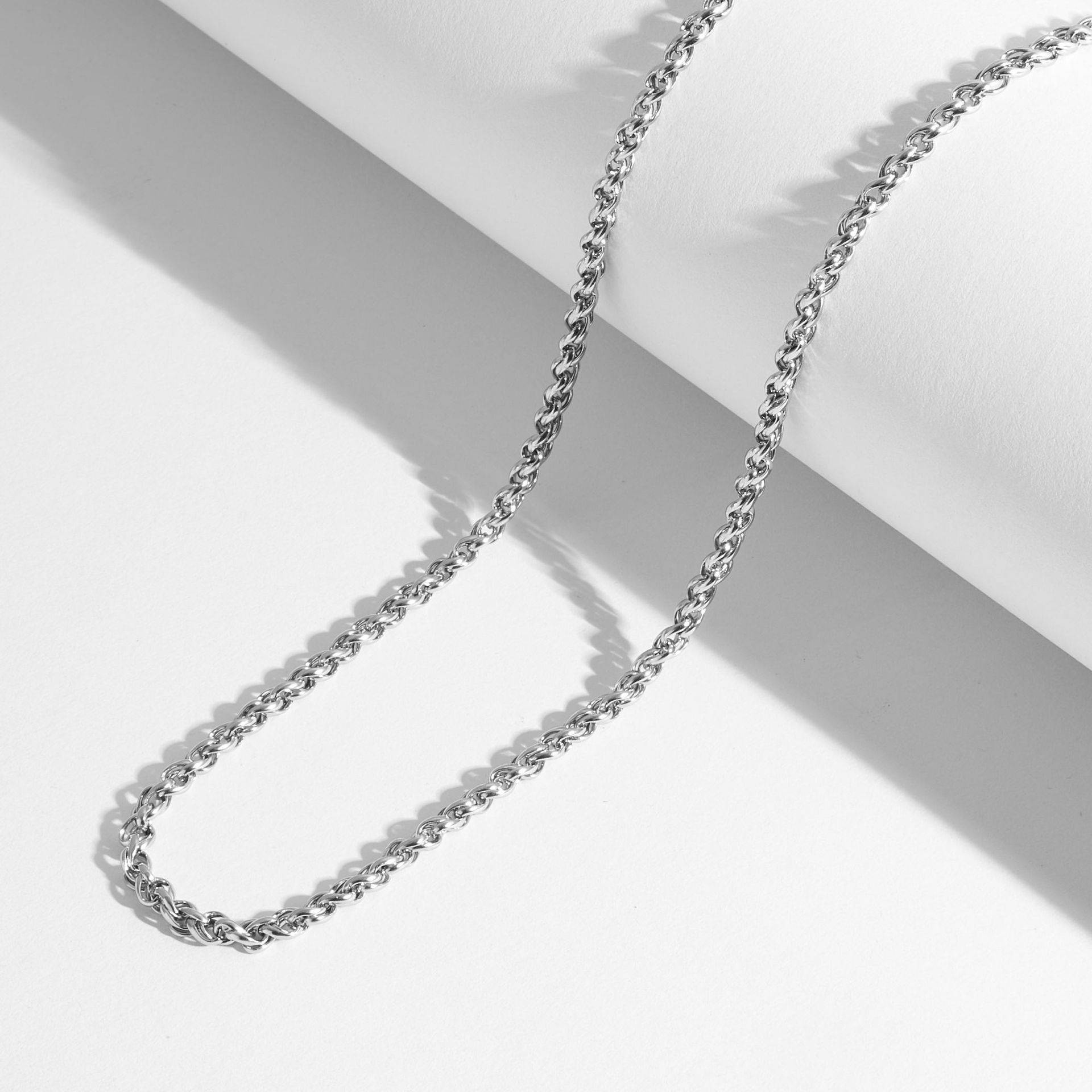 Collier chaîne torsadée en acier inoxydable poli brut, style punk rétro, unisexe, pour homme et femme._voghion.com