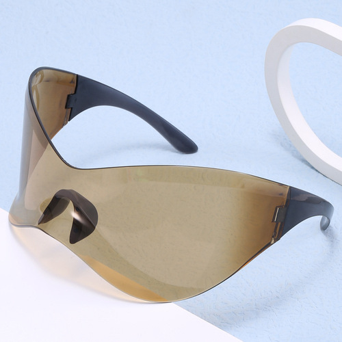  new one-piece European and American sunglasses for women, men's sunglasses wholesale y2k large frameless face mask wholesale personality