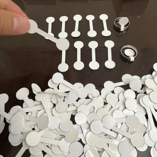 One hundred white self-adhesive round head labels mini customizable folding ring stickers cultural self-adhesive stickers