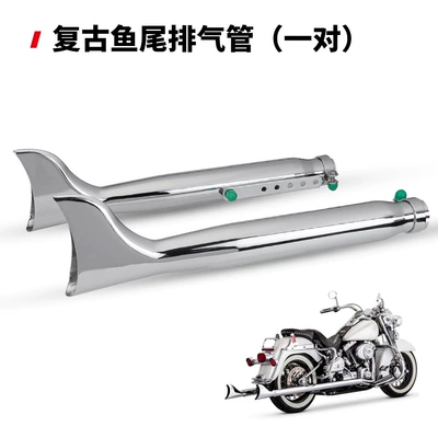 Motorcycle Retro Exhaust Pipe Cruise/Prince/Ranger/Harley/XL883 Straight Row Fishtail Universal Tail (Exhaust pipe) - retro-fishtail-exhaust-pipe-pair