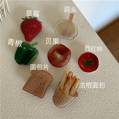 Ins-compatible mobile phone case with airbag stand, desktop retractable Ins-style niche-interest fun imitation garlic and tomato stand