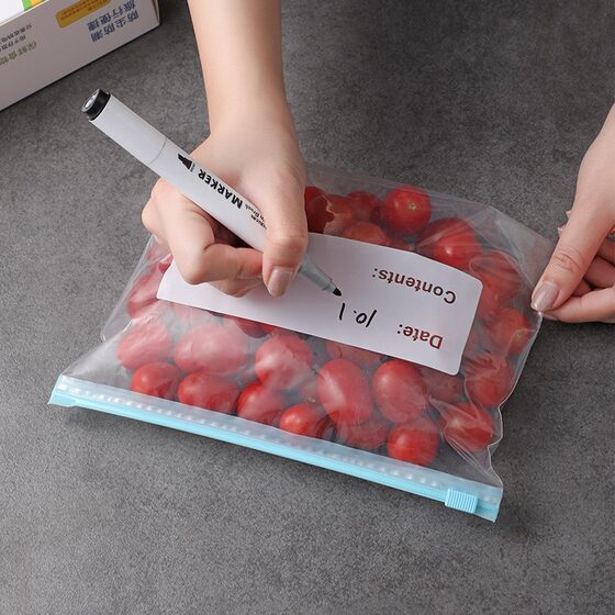 Self-sealing compact fresh-keeping bag household food-grade storage bag refrigerator grain refrigerated zipper slide lock bag