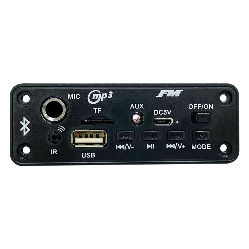 Tablero del decodificador de MP3 placa del amplificador Bluetooth con micrófono socket MIC amplificador bordo Módulo de decodificación recargable 3-5W