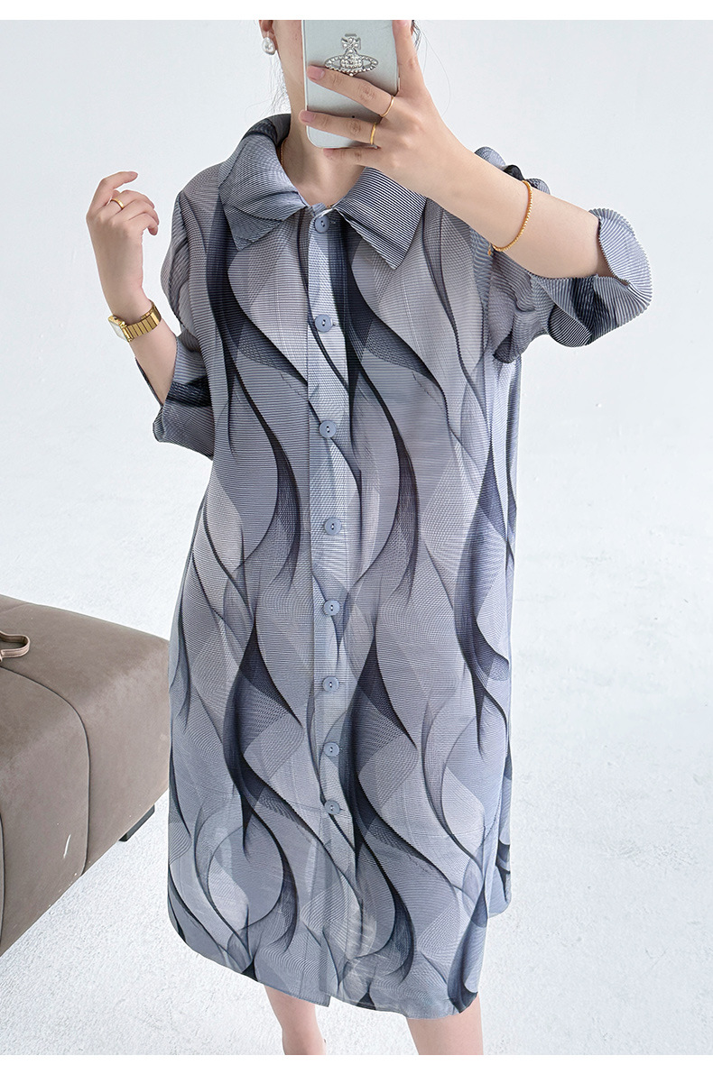 Váy maxi nữ thắt eo họa tiết vẽ mực phong cách lạnh giá — Màu xanh lục nhạt chi tiết 18