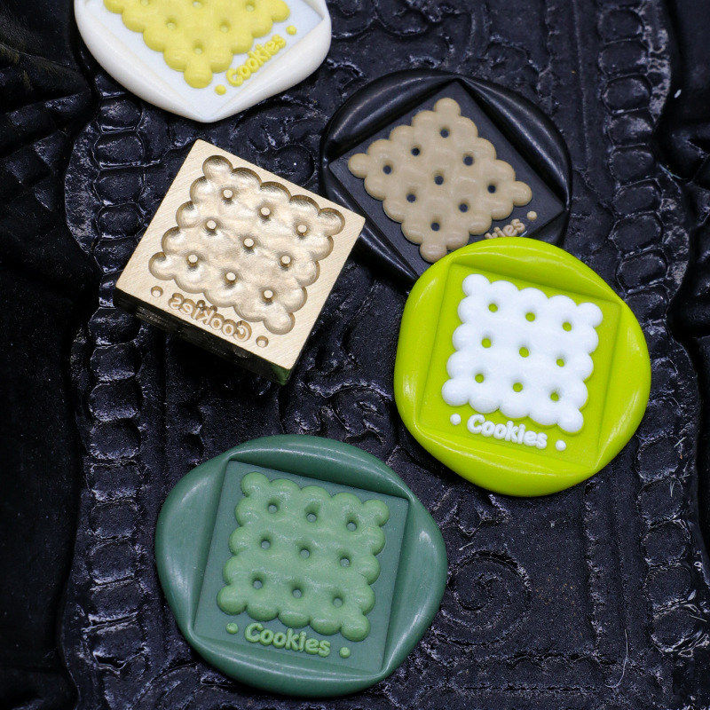 Nuevo sello de pintura de fuego serie de postres en relieve donut cake macaron sello cabeza sobre sello invitación Decoración