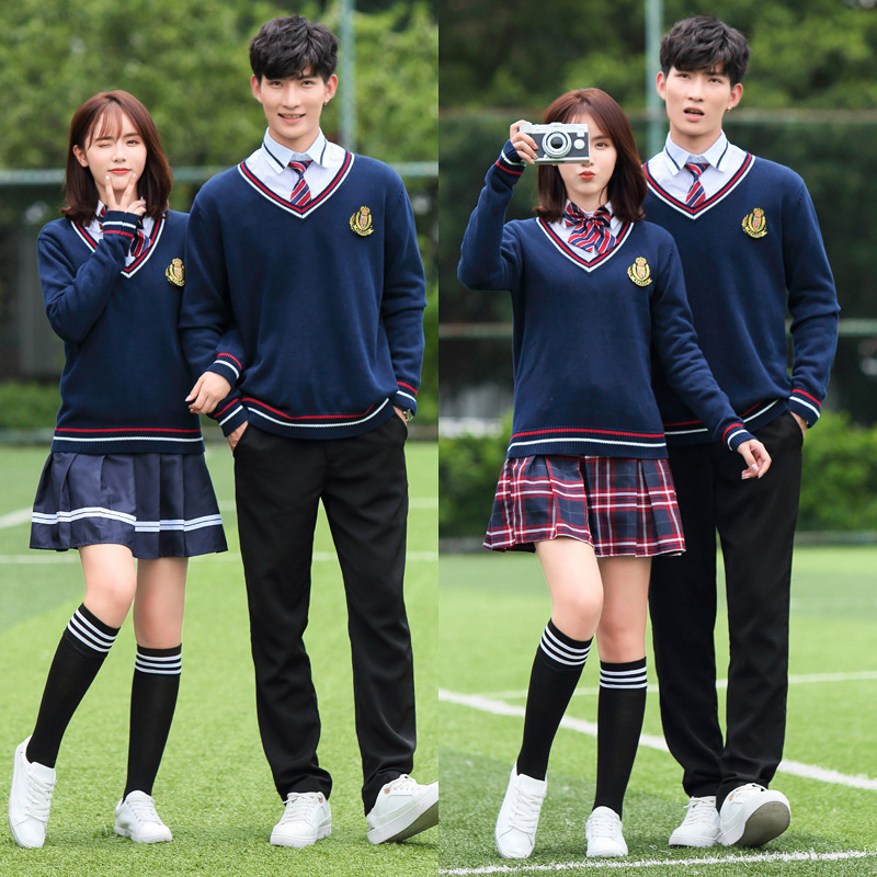 Spring and Autum Personalized Trendy School Uniform Suits Korean Style Junior High School and High School Students Preppy Style Female Japanese Uniforms Korean Class Uniforms