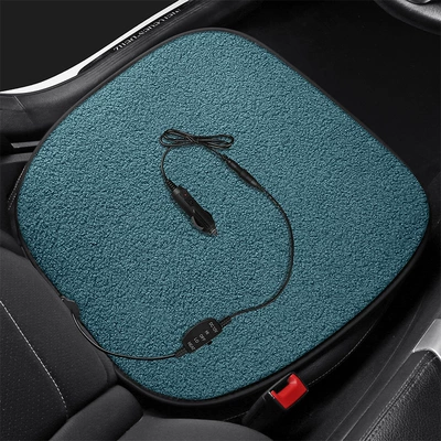 USB Electric Heating 12V Cigarette — Multi-function pad - teddy-velvet-12v-cigarette-lighter-square-pad-sapphire-blue-leaflet