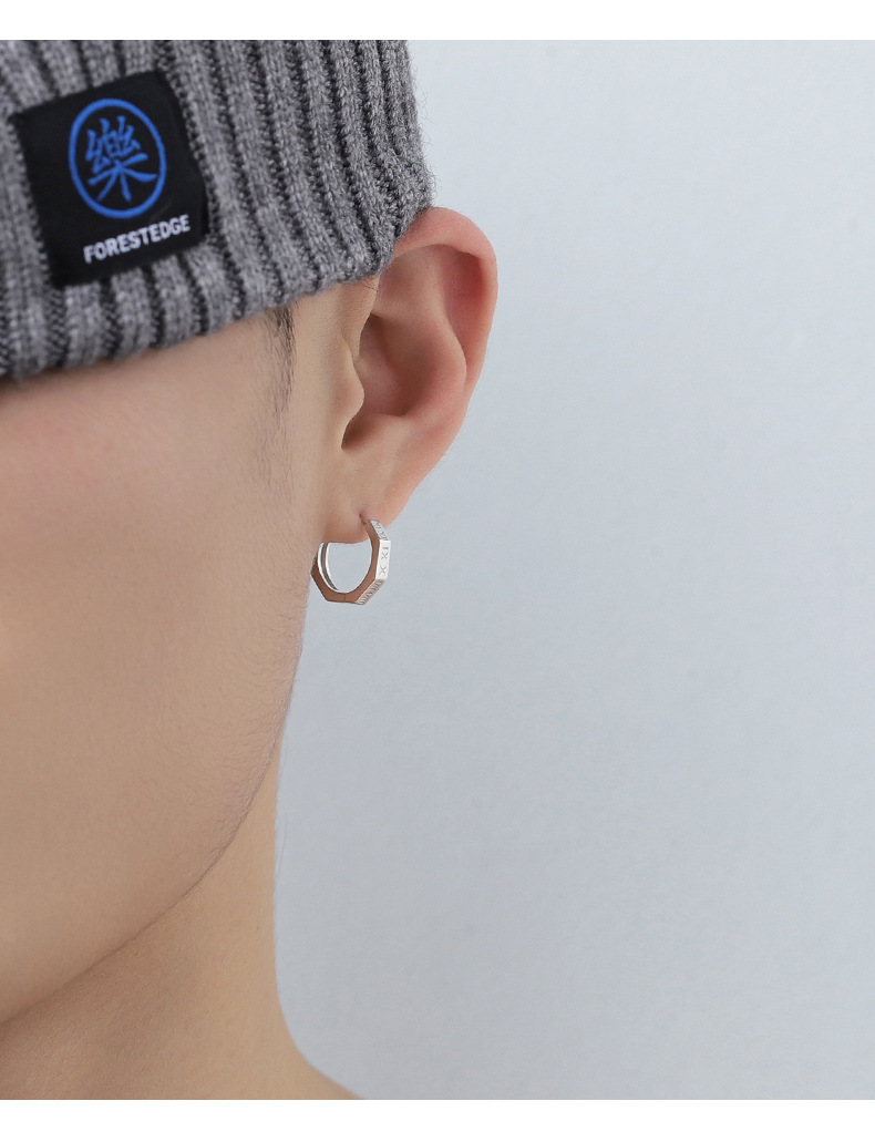 925 Sterling Silver Material Roman Numeral Pattern 1 Pair 925 Sterling Silver Roman Numeral Hoop Earrings