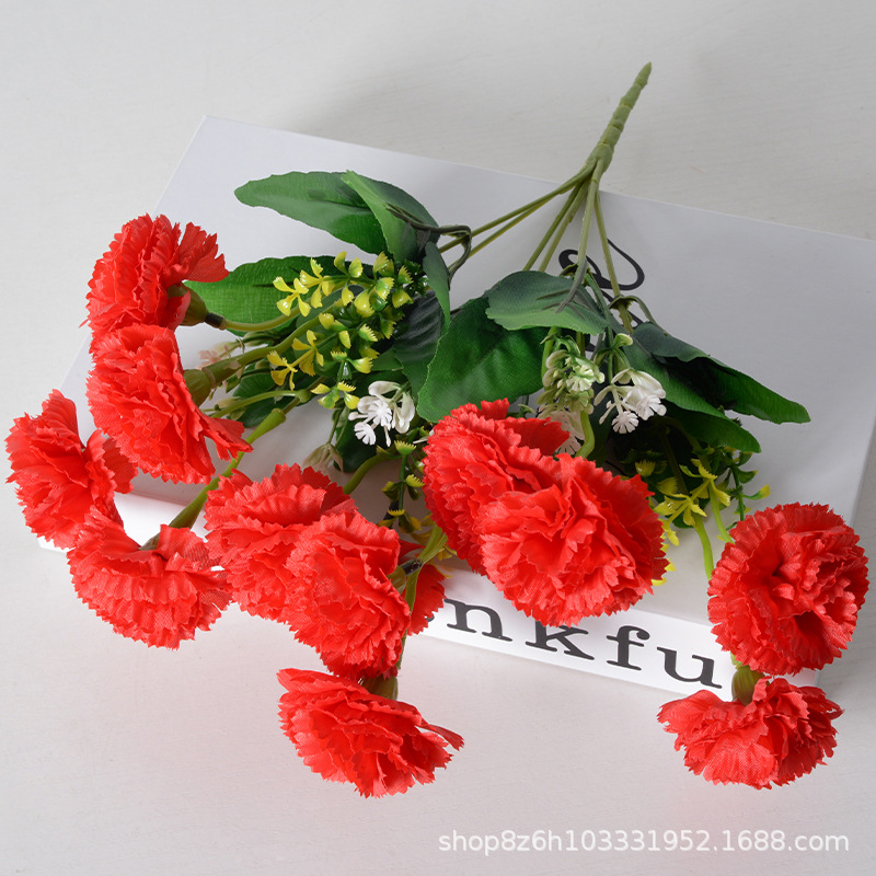 Artificial Clavel flor artificial Lila mango Flor de seda flor artificial boda planta decoración del hogar Decoración de escritorio orquídea