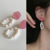 Mosquito coil, ear clips, advanced retro earrings, zirconium, no pierced ears, high-quality style