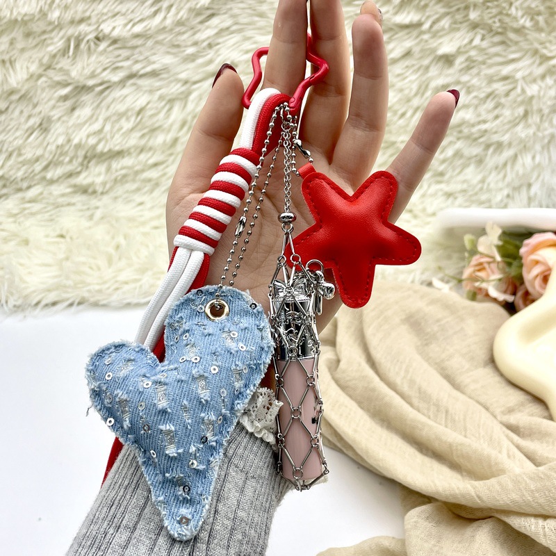 Taschenanhänger Original Cowboy Bergsteiger-Schnalle Auto-Schlüsselanhänger Rucksack-Schlüsselring Einfache Metall-Lippenstift-Netz-Dekoration Geschenk – Detail 3