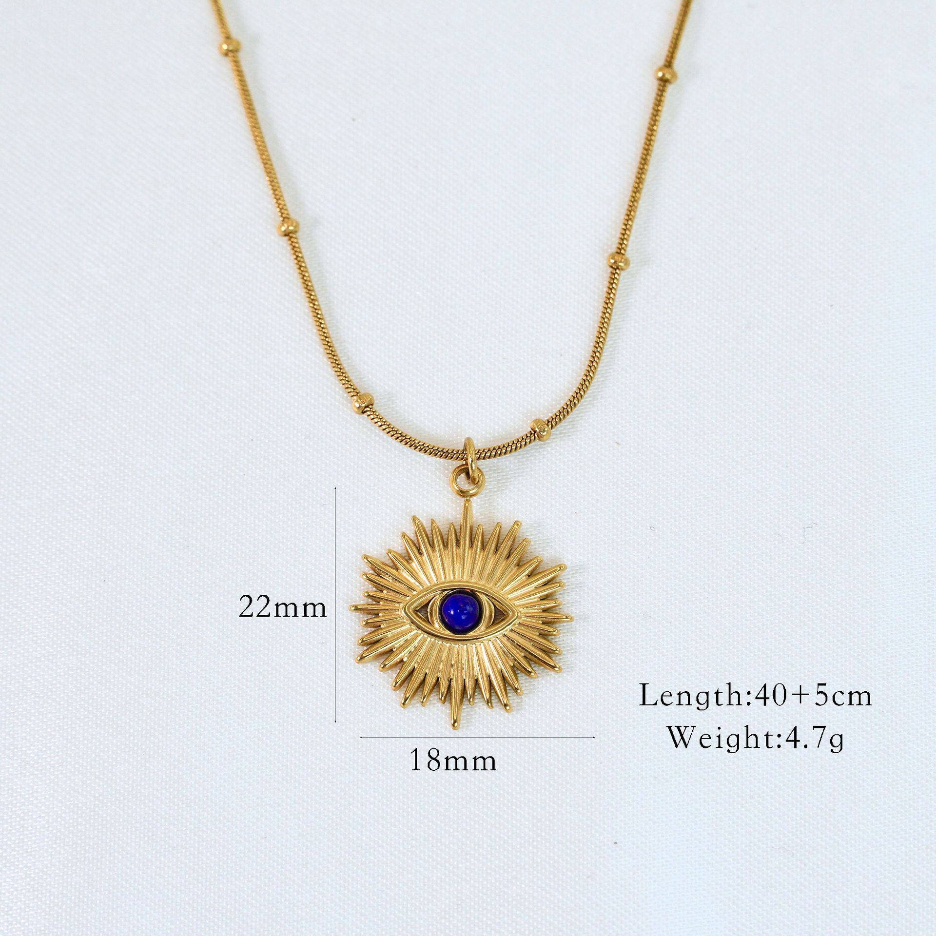 Family Gathering, Date, Tea Party Occasion Titanium Steel Material Titanium Steel 14K Gold Plated Elegant Classical Lady Plating Inlay Geometric Devil's Eye Natural Stone Pendant Necklace