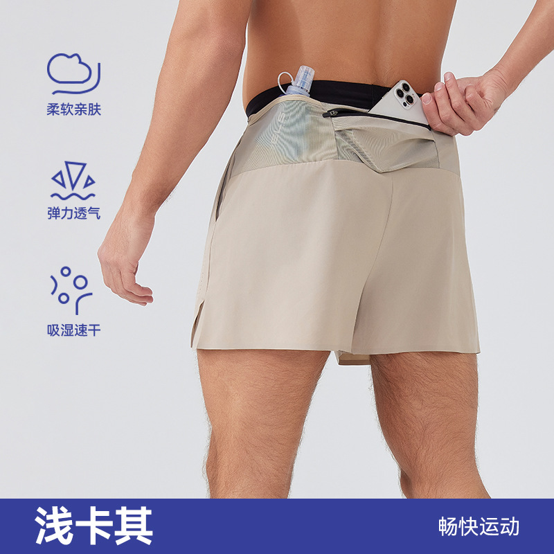Pantalones cortos deportivos transfronterizos pantalones cortos transpirables de verano de secado rápido pantalones de tres puntos para hombres 100 pantalones cortos de Maratón de fitness y pantalones cortos casuales