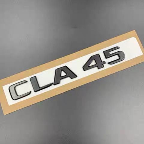 Mercedes-Benz car emblem, CLA200, CLA220, CLA260, modified to CLA35, CLA45S, AMG, black lettering, rear emblem