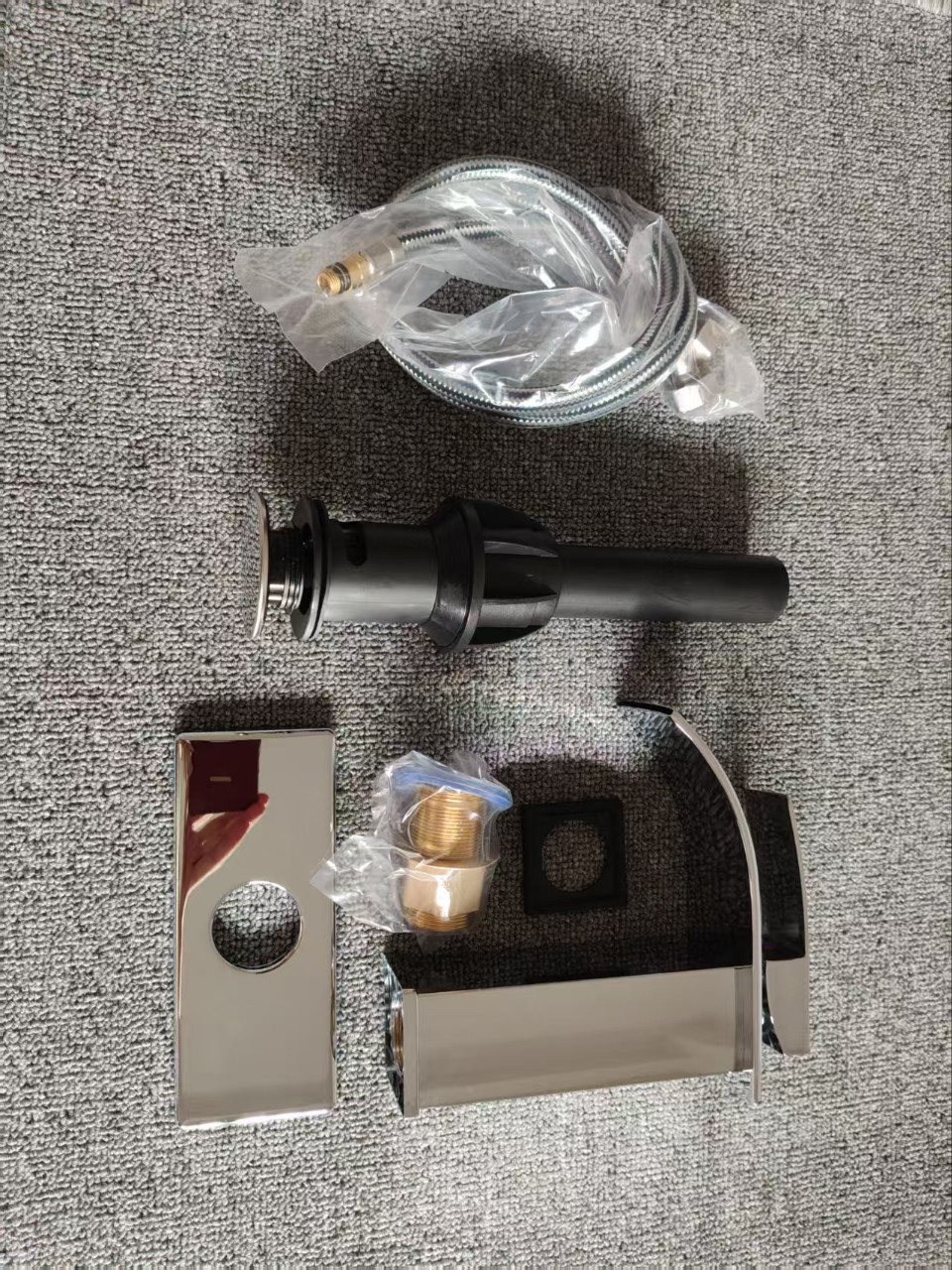 Grifo Cascada para Lavabo de Acero Inoxidable con Agua Fría y Caliente para Baño image 3