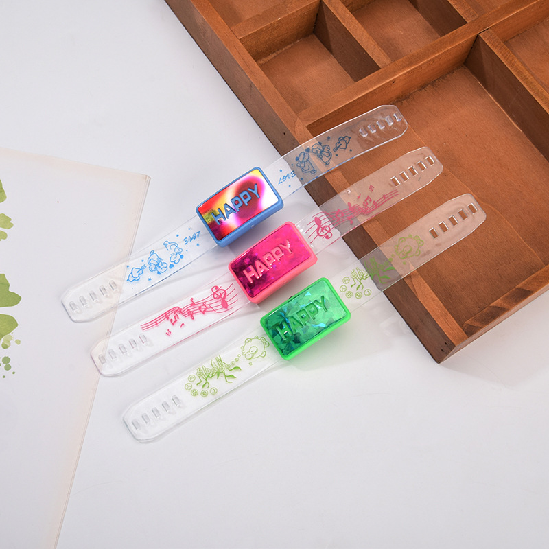 Creativo feliz pulsera luminosa flash pulsera luminoso concierto danza rendimiento accesorios reloj de juguete para niños