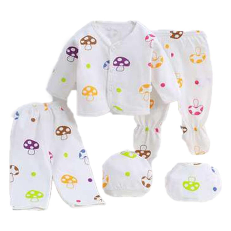 Conjunto de cinco piezas de ropa interior para bebé recién nacido, conjunto de cinco piezas de ropa y artículos para bebé, ropa estilo monje de 0 a 3 meses al por mayor, productos para bebés y niños para el hogar