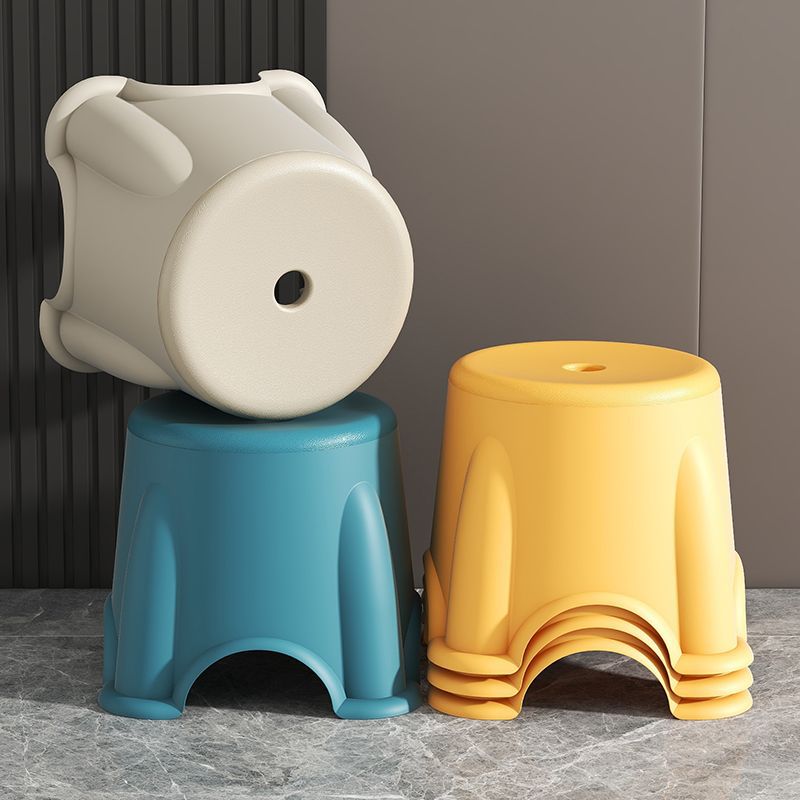 Taburete pequeño para niños, banco de plástico, hogar, redondo, adulto, cambio de zapatos, baño de bebé, dormitorio, fábrica de sillas, una pieza al por mayor
