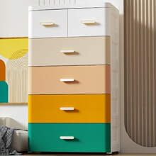 加厚大号抽屉式收纳柜家用拼色多层储物柜客厅卧室衣物杂物整理箱