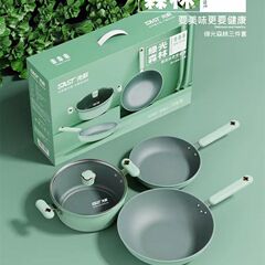 新しいsastの先科の3つのセットの鍋は家庭用の多機能の炒め物を持っています。