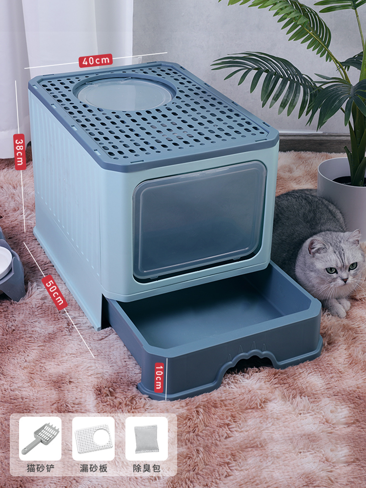 그린 - 고급스러운 농축丨공간 [고양이 배변 국자 + 카본백 + 모래 누출판 포함]