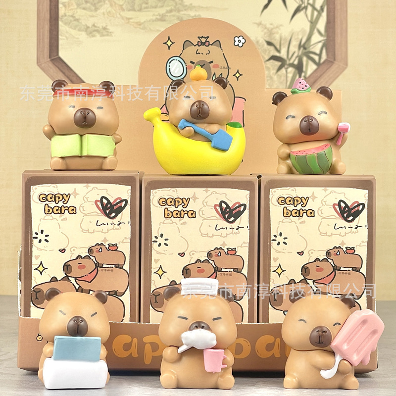 秋千卡皮巴拉盲盒手办小憨豆可爱水豚卡通摆件扭蛋机公仔批发代发|undefined