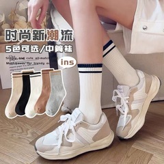 Zhejiang well women's spring and summer stack cotton socks, trendy Ins style mid-calf socks, outerwear sports long socks for women in autumn and winter