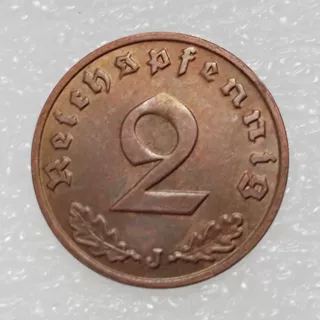 仿古工艺品德国2芬尼1936-1940紫铜外贸热销纪念币