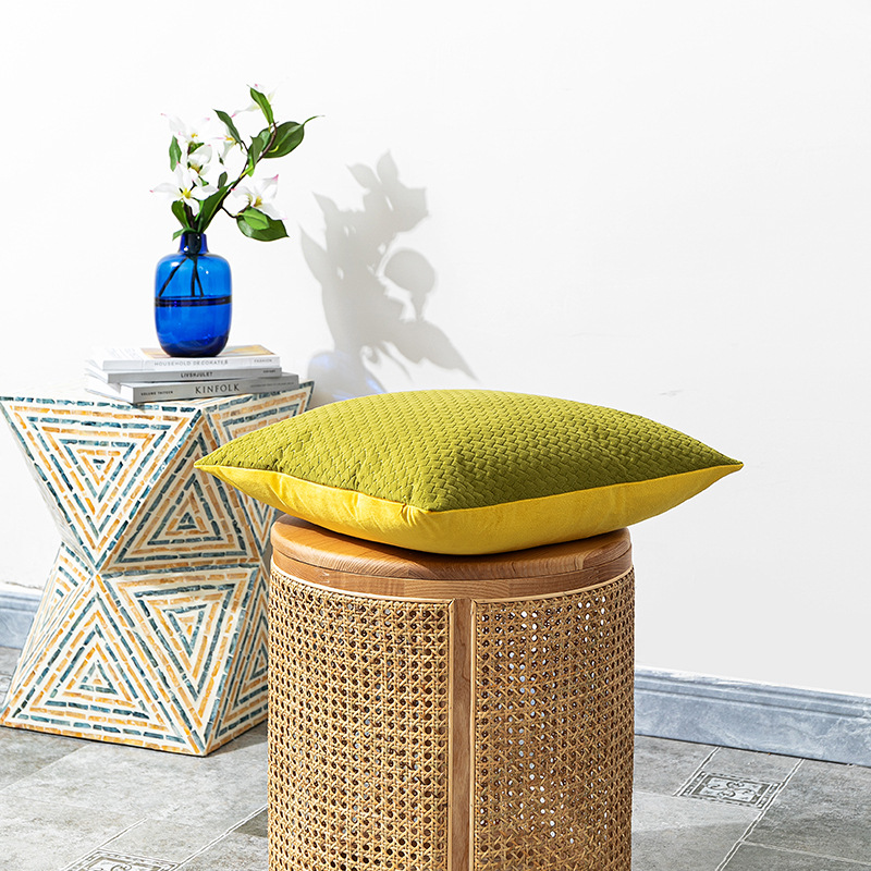 New Nordic Simple Dutch Velvet Three-Dimensional Embossed Twill Large Pillow Cushion Sofa Waist Pillowcase_voghion.com