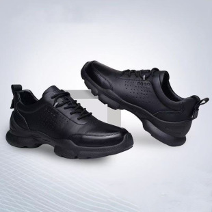 Leather Casual Shoes for Men 2025 Spring New Comfortable Breathable Walking Shoes Soft Sole Soft Surface Business Pure Color Men's Shoes