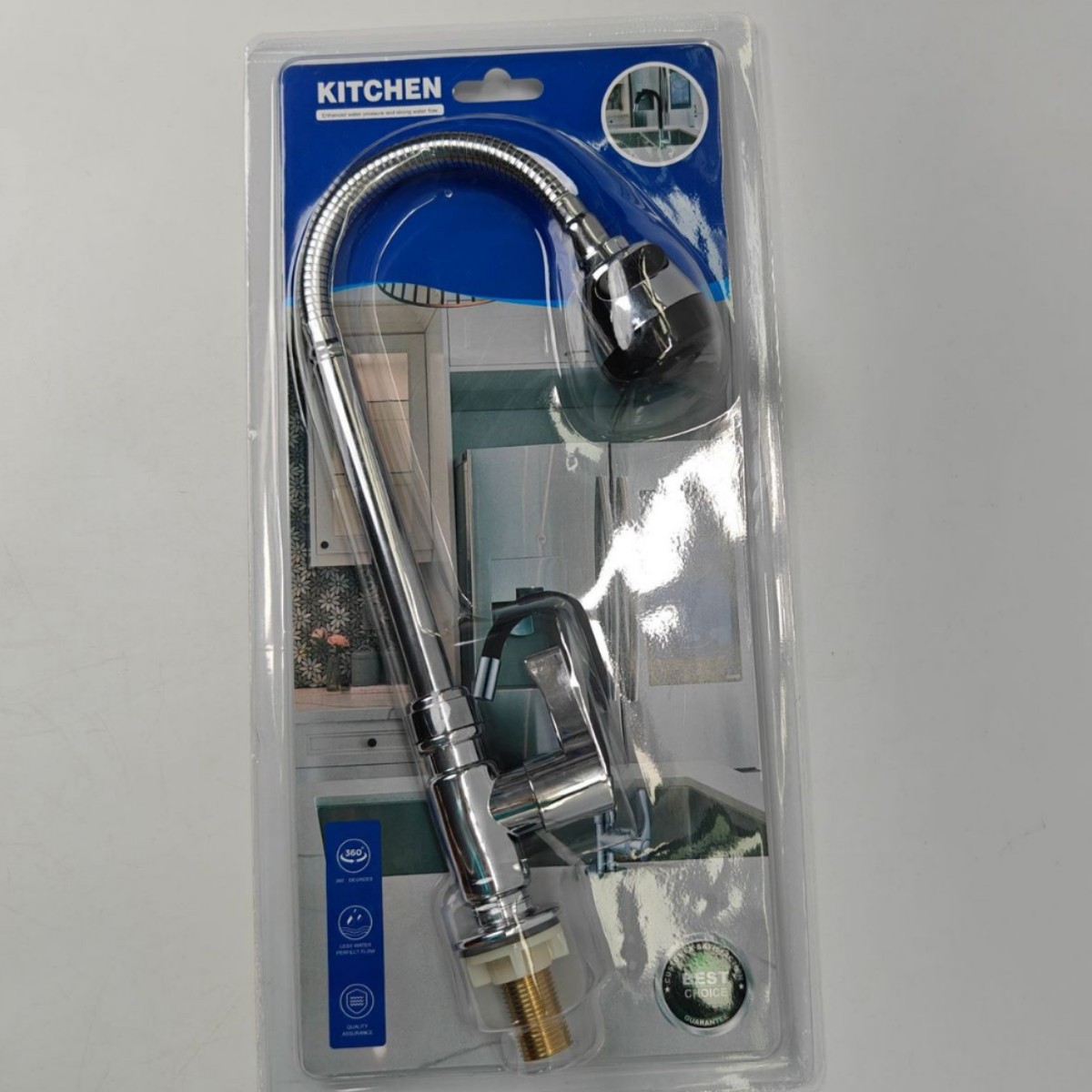 Venta directa transfronteriza cocina ABS grifo frío único lavabo de cocina de acero inoxidable fregadero de bolas giratorias baño