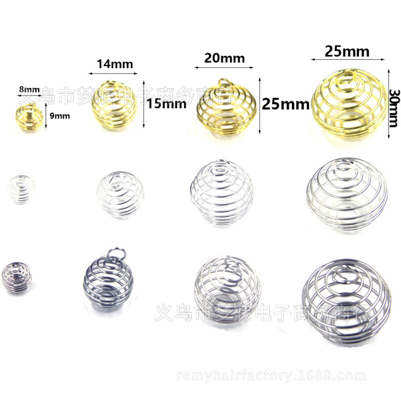 Bola de primavera accesorios de la joyería de bricolaje al por mayor colgando bola oscilante hueco Bola de agitación bola linterna colgante de primavera