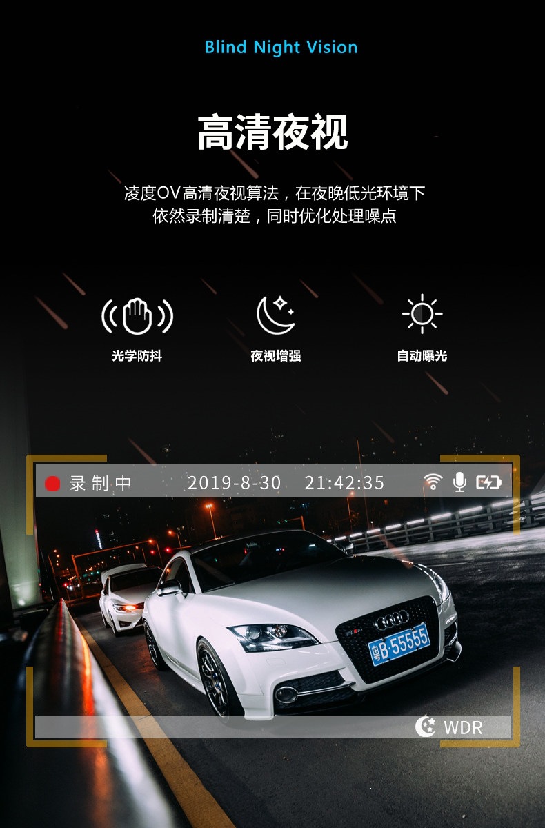 Suitable for Lingdu dashcam 360-degree panoramic high-definition night vision front and rear dual-camera car, no installation or wiring required 202