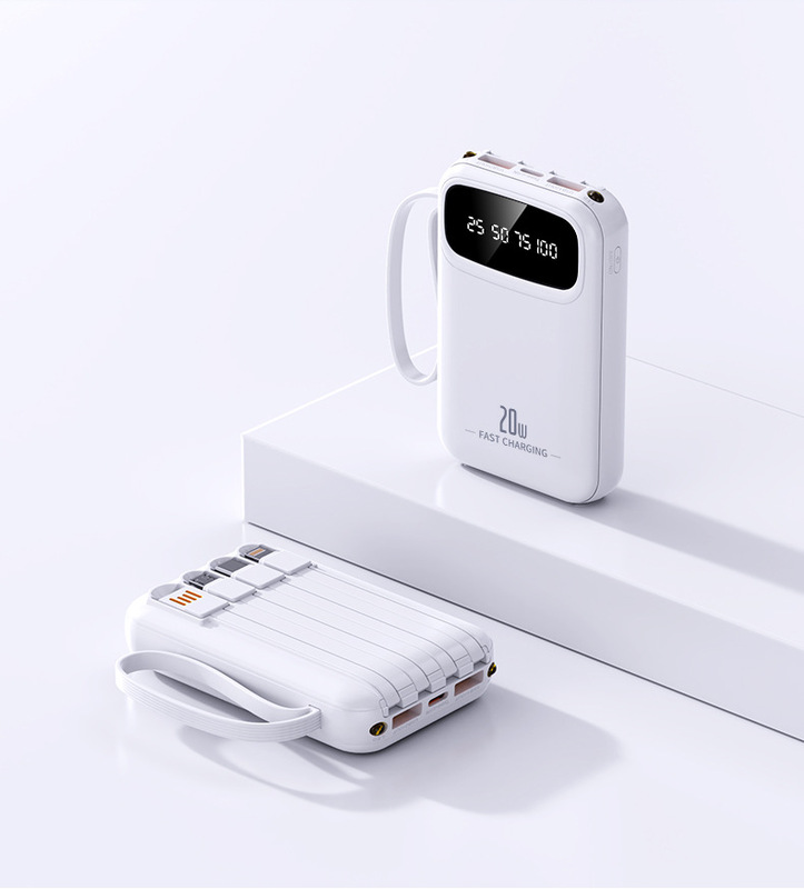 2025 新しいパワーバンク超大容量 20000 mAh 超薄型コンパクトポータブルミニパワーバンク内蔵ケーブル付き|undefined