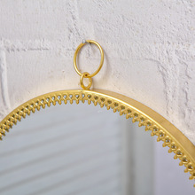 复古宫廷风墙上圆形镜子卫生间浴室化妆镜小挂镜梳妆镜挂墙式新品