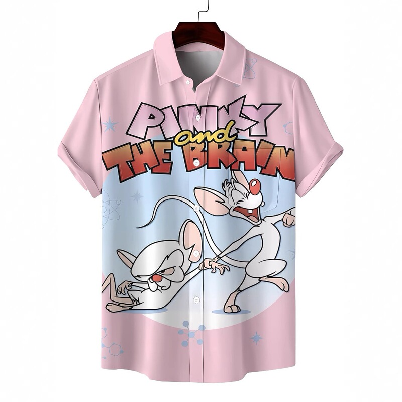 Cartoon Men's Casual Fashion Summer New Short-Sleeved Lapel Shirt, Comfortable, Breathable, Lightweight, Suitable for Daily Wear Cartoon Men's Casual Fashion Summer New Short-Sleeved Lapel Shirt, Comfortable, Breathable, Lightweight, Suitable for Daily Wear