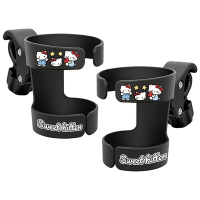 Cute Cartoon Electric Vehicle Water Cup Holder, Anti-Shake Hanging Hollow-Out Holder for Milk Tea and Beverage Cups (Other Electric Vehicle Accessories) - black-heart-kt