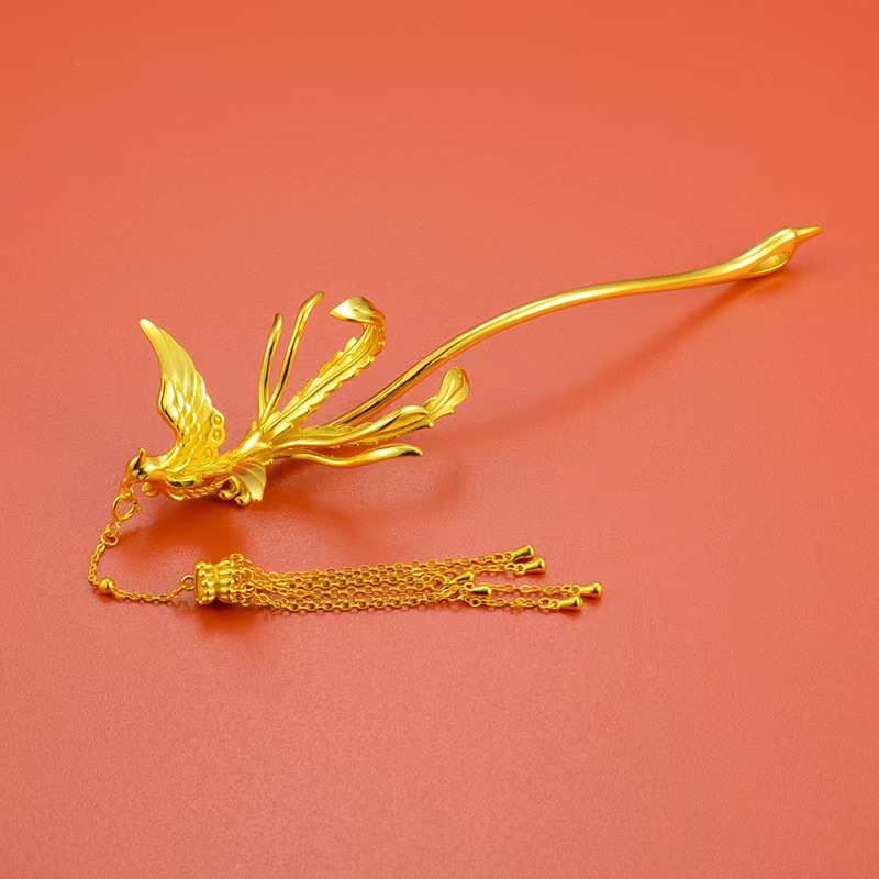 古风汉服发饰发簪凤钗凤凰发簪女旗袍头饰镀金步摇凤簪礼物送女友-阿里巴巴