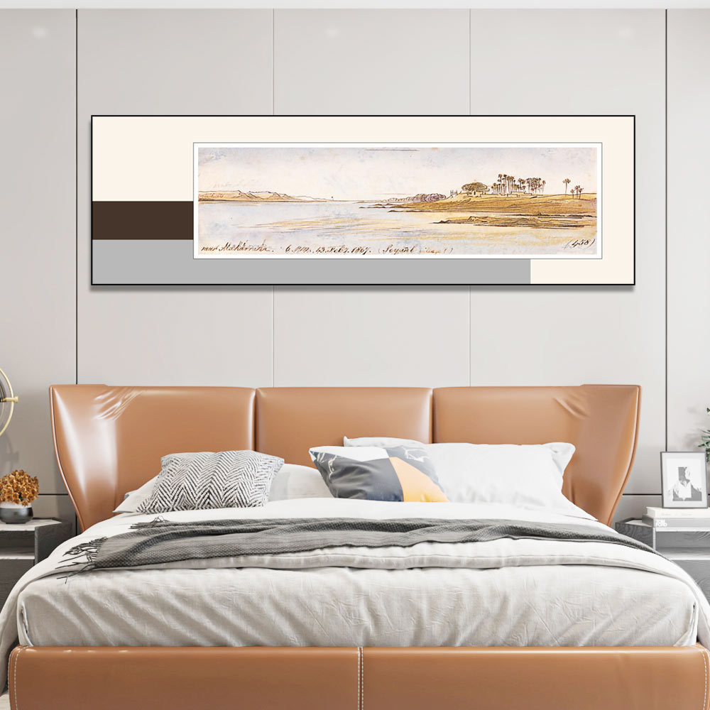 Dormitorio cabecera pintura decorativa moderna minimalista dormitorio principal sala de estar colgando pintura paisaje Sala Principal diseño mural de alta calidad