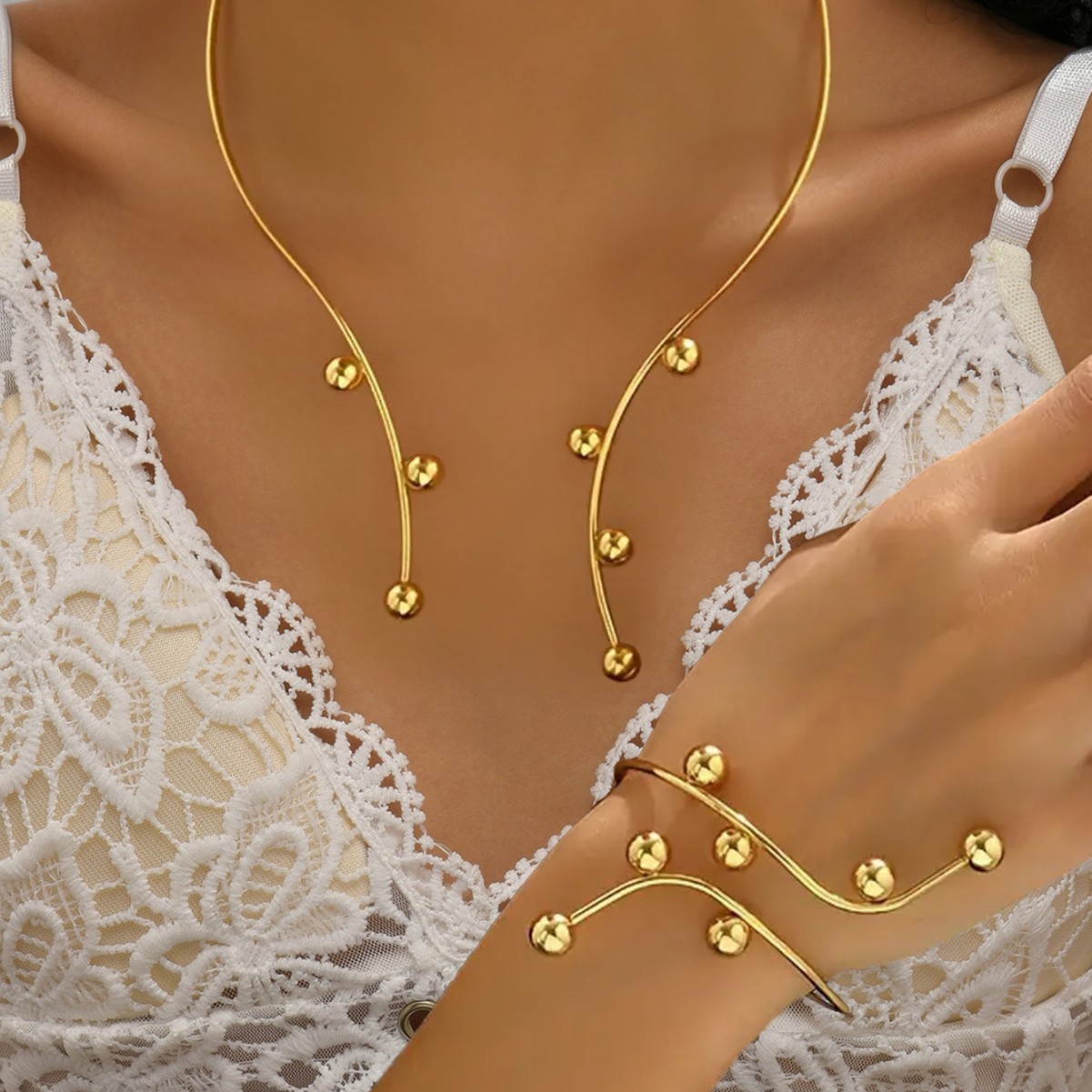 Elegant Simple Style Metal Branches Women's Jewelry Set display picture 4