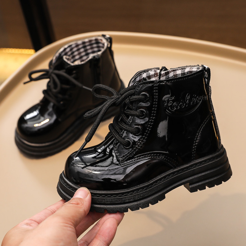 Children's Martin 2024 new girls' autumn and winter short British style boys' single boots_voghion.com