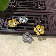 5个装 纯铜14mm五瓣凹花托 琉璃花瓣底托 手工diy古风发簪步摇