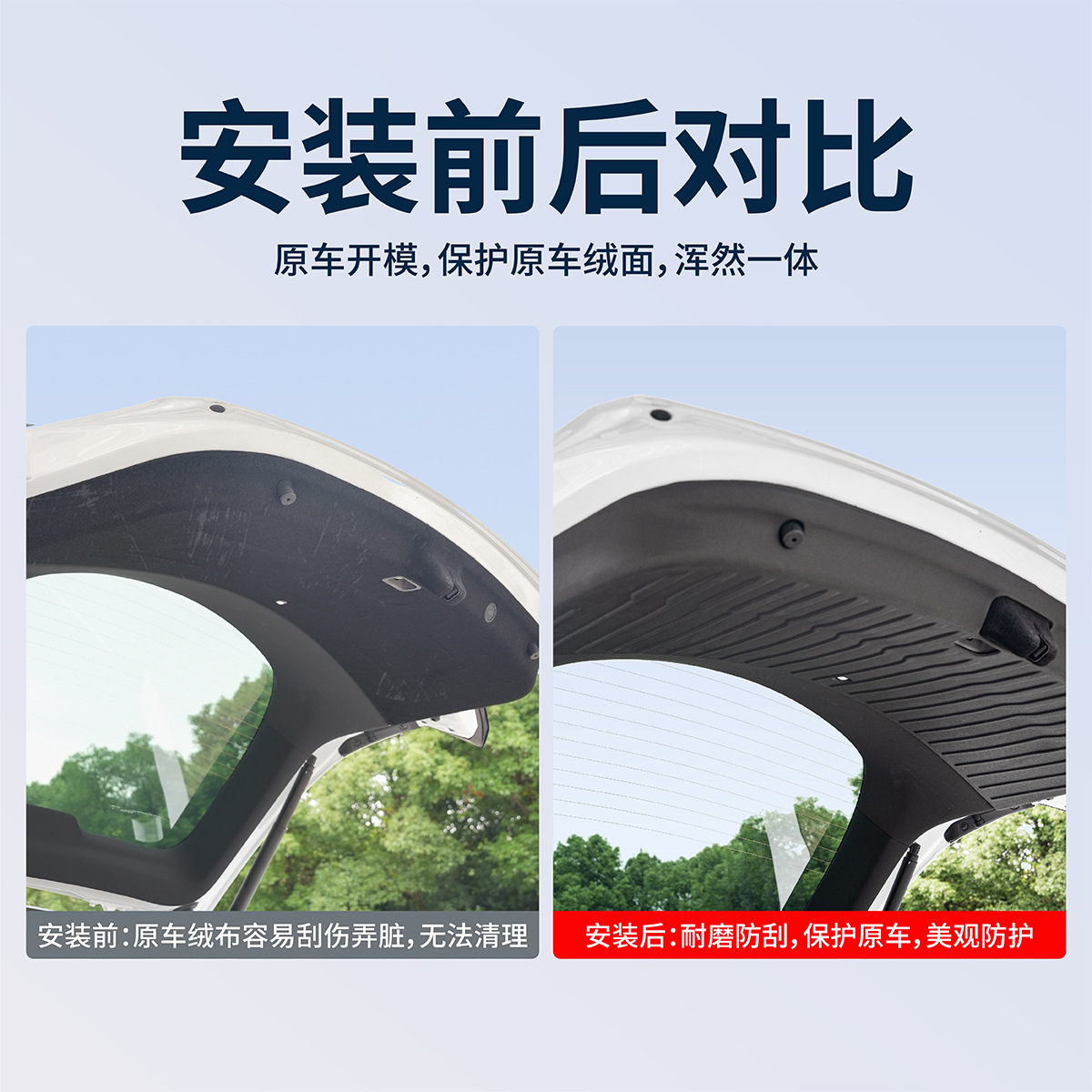 Suitable for Tesla's New Version of Model Y Trunk Tailgate Protective Plate Suede Protective Pad Modification Accessories
