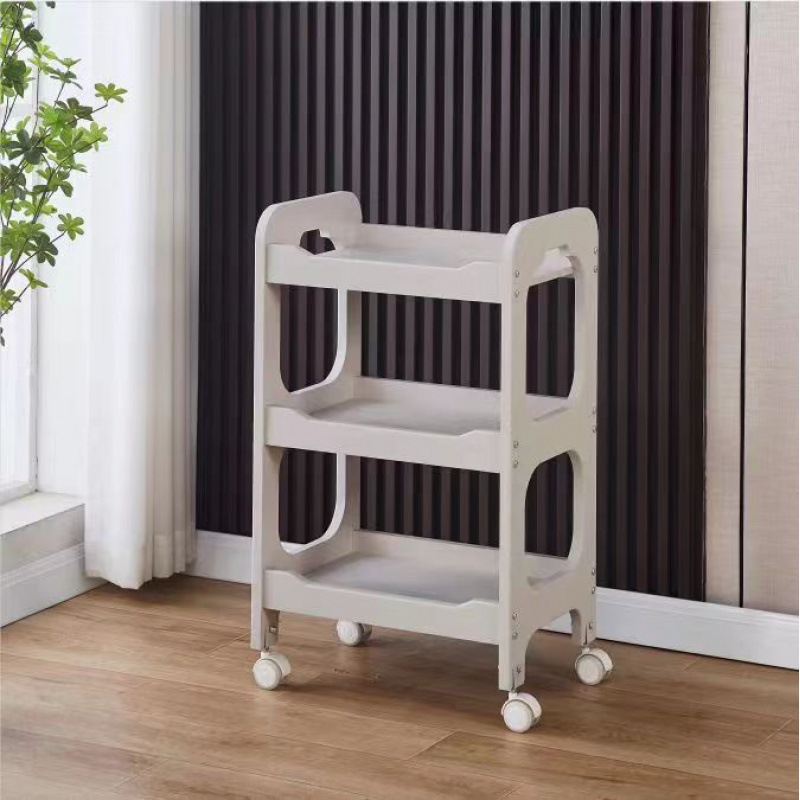 Salón de belleza carro especial gestión de la piel móvil de mano empuje estante de almacenamiento de plástico cuidado instrumento mano herramienta de empuje Coche