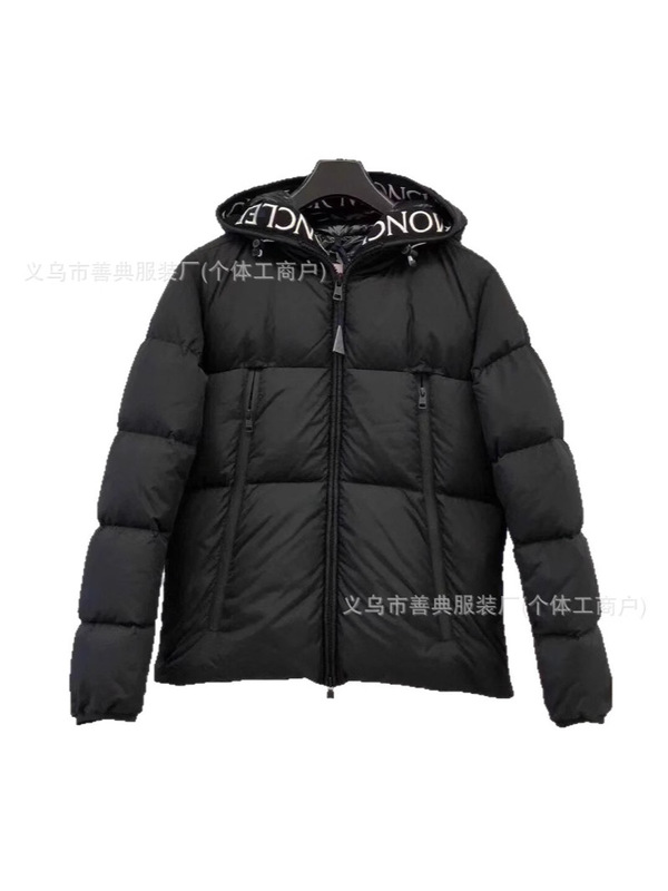 冬季跨境新款蒙家男羽绒服字母刺绣加厚连帽时尚男女情侣同款外套|undefined